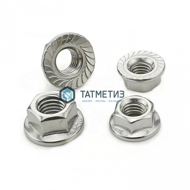Гайка  М10 DIN 6923 А4 с фланцем -  магазин «ТАТМЕТИЗ»