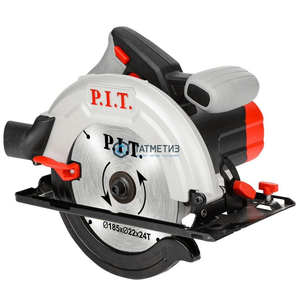 Пила дисковая 185 мм, гл.пр. 60 мм, 1400 Вт, 5500 об.мин, P.I.T -  магазин «ТАТМЕТИЗ»