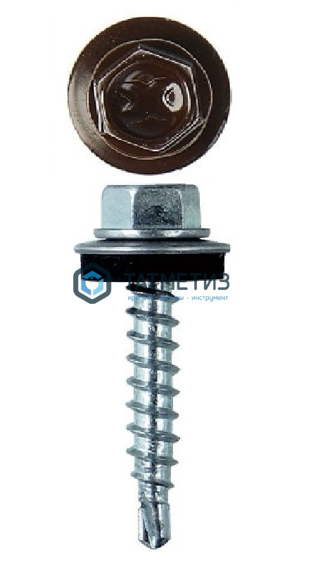 Саморез окраш.кров. 5,5х25 /8017/  (250 шт/уп)  КК -  магазин крепежа «ТАТМЕТИЗ»