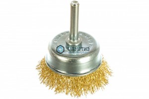 Щетка для дрели чашка  75 мм, со шпилькой, латунированная витая проволока// Matrix -  магазин крепежа «ТАТМЕТИЗ»