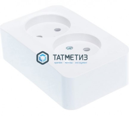 Розетка 2-м ОП BLANCA 16А 250В без заземл., бел., с изолирующей пластиной, без шторок | «ТАТМЕТИЗ» Розетка 2-м ОП BLANCA 16А 250В без заземл., бел., с изолирующей пластиной, без шторок - магазин крепежа «ТАТМЕТИЗ»