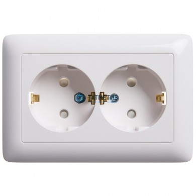 Розетка 2-м СП Хит 16А 250В с заземл. бел. SchE PS16-231B защ. шторки -  магазин крепежа «ТАТМЕТИЗ»