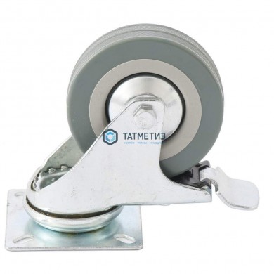 Колесо  поворотное с тормозом d-50мм, крепление  платформенное // СИБРТЕХ -  магазин крепежа «ТАТМЕТИЗ»
