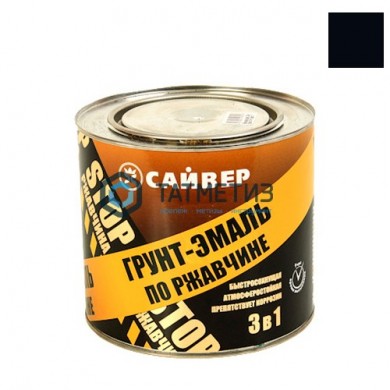 Грунт-эмаль по ржавчине ХВ 3 в 1 Сайвер ЧЕРНАЯ 1,8 кг-./6 | «ТАТМЕТИЗ» Грунт-эмаль по ржавчине ХВ 3 в 1 Сайвер ЧЕРНАЯ 1,8 кг-./6 - магазин крепежа «ТАТМЕТИЗ»