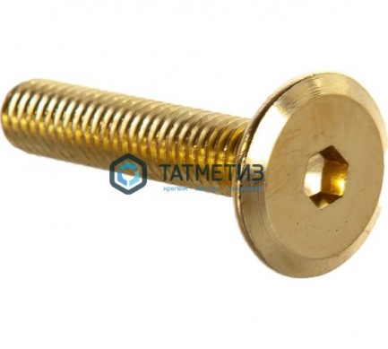 Винт с плоской головкой и внутр 6-гр, оц 6х 80 желтый цинк | «ТАТМЕТИЗ» Винт с плоской головкой и внутр 6-гр, оц 6х 80 желтый цинк - магазин крепежа «ТАТМЕТИЗ»
