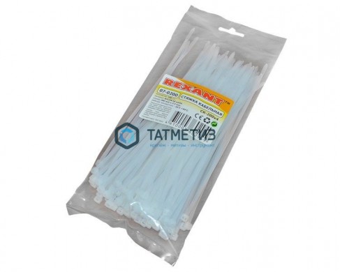 Хомут-стяжка нейлон 200 х 3,6 (100 шт/уп) REXANT | «ТАТМЕТИЗ» Хомут-стяжка нейлон 200 х 3,6 (100 шт/уп) REXANT - магазин крепежа «ТАТМЕТИЗ»