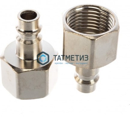 Ниппель универсальный быстросъемный ("папа"), внутренняя резьба 1/2", 2 шт.// STELS | «ТАТМЕТИЗ» Ниппель универсальный быстросъемный ("папа"), внутренняя резьба 1/2", 2 шт.// STELS - магазин крепежа «ТАТМЕТИЗ»