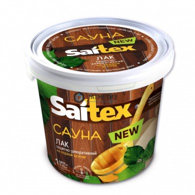 Лак защитный для дерева водный Saitex-Сауна  1 л /9 -  магазин крепежа «ТАТМЕТИЗ»