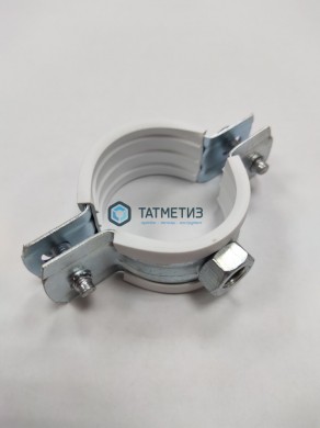 Хомут 48-52мм (1 1/2") сантехнический с гайкой М8 БЕЛЫЙ уплотнит. | «ТАТМЕТИЗ» Хомут 48-52мм (1 1/2") сантехнический с гайкой М8 БЕЛЫЙ уплотнит. - магазин крепежа «ТАТМЕТИЗ»