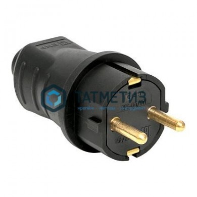 Эл.вилка прямая каучук 230В 2P+PE 16A IP44 PROxima EKF -  магазин крепежа «ТАТМЕТИЗ»