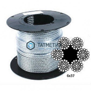 Трос стальной оц.16 мм 6х37 (100 м/бух) NW | «ТАТМЕТИЗ» Трос стальной оц.16 мм 6х37 (100 м/бух) NW - магазин крепежа «ТАТМЕТИЗ»