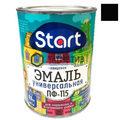 Эмаль ПФ-115  ЧЕРНАЯ  0,8 кг-. /14 СТАРТ -  магазин крепежа «ТАТМЕТИЗ»