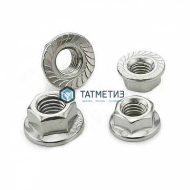 Гайка  М12 DIN 6923 А2-70 с фланцем -  магазин крепежа «ТАТМЕТИЗ»