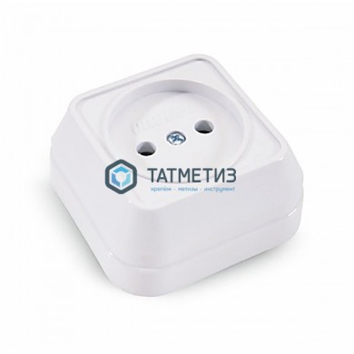 Розетка 1-м ОП без зазаемл 16А  квадр. бел. MAKEL 45102 -  магазин крепежа «ТАТМЕТИЗ»