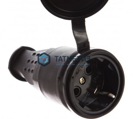 Разъем штепсельный с/з каучук 16А 250В IP44 (еврослот) | «ТАТМЕТИЗ» Разъем штепсельный с/з каучук 16А 250В IP44 (еврослот) - магазин крепежа «ТАТМЕТИЗ»