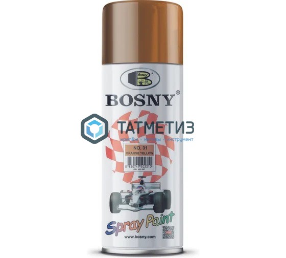 Краска аэроз. BOSNY 520 мл. №031 ЖЕЛТО-ОРАНЖЕВАЯ Краска аэроз. BOSNY 520 мл. №031 ЖЕЛТО-ОРАНЖЕВАЯ