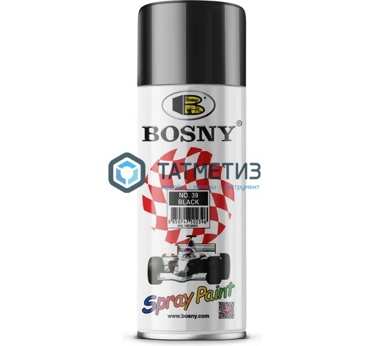 Краска аэроз. BOSNY 520 мл. №039 ЧЕРНАЯ глянцевая Краска аэроз. BOSNY 520 мл. №039 ЧЕРНАЯ глянцевая