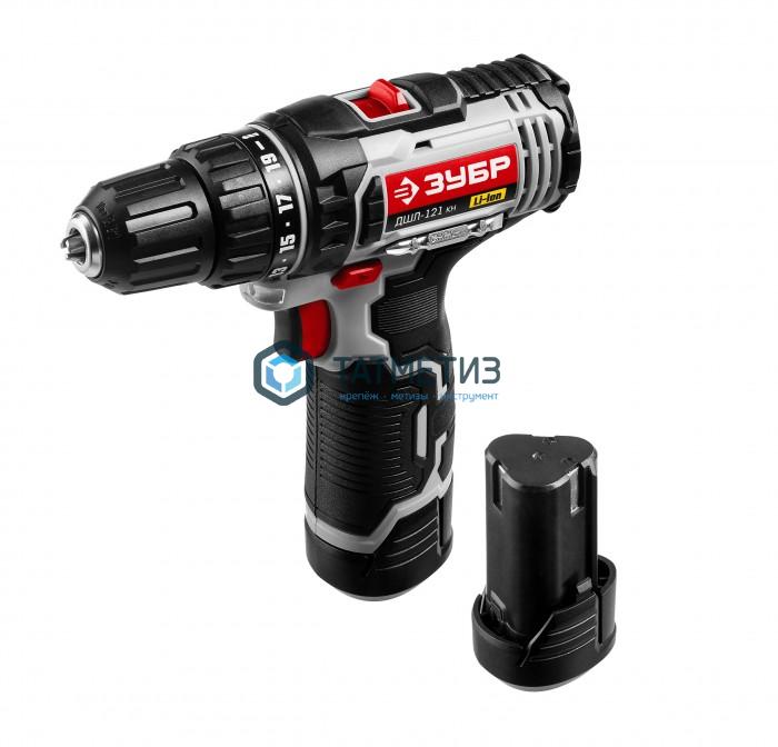 Дрель-шуруповерт, 12 В, 1,3 А/ч, Li-Ion, 2-х скор., 10мм, 0-350/0-1300об/мин, 2 АКБ, БЗУ, ЗУБР Дрель-шуруповерт, 12 В, 1,3 А/ч, Li-Ion, 2-х скор., 10мм, 0-350/0-1300об/мин, 2 АКБ, БЗУ, ЗУБР