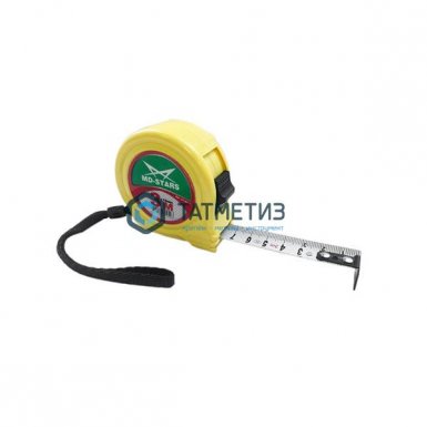Рулетка MD-STARS 3 м х 19 мм, прорезин корп, магнит крюк, автостоп, 2 фикс ленты, поясное креп -  магазин крепежа «ТАТМЕТИЗ»