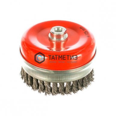 Щетка для УШМ чашка 125 мм, М14, усил.жгутированная стальная проволока 0,5 мм, MIRAX -  магазин «ТАТМЕТИЗ»