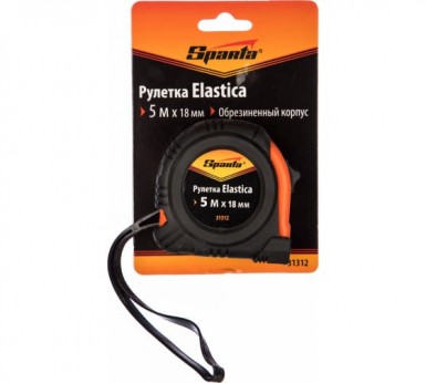 Рулетка Elastica, 5 м х 18 мм, обрезиненный корпус SPARTA -  магазин крепежа «ТАТМЕТИЗ»