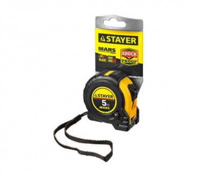 Рулетка STAYER "PROFI" "MARS", обрезиненный корпус, утолщенное полотно, 5мх25мм -  магазин крепежа «ТАТМЕТИЗ»