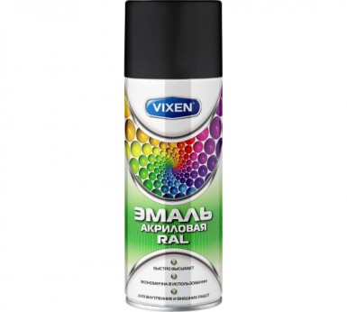 Краска аэроз. VIXEN  ЧЕРНЫЙ ЯНТАРЬ  матовая RAL 9005 520 ml./6 -  магазин «ТАТМЕТИЗ»
