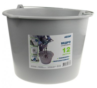 Ведро пластиковое 12л, гибкое, ударопрочное, АКОР "Мастер" -  магазин «ТАТМЕТИЗ»