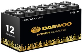 Батарейка алкалиновая тип AAA / LR03 1.5В POWER Pack-12 (уп.12шт) DAEWOO -  магазин крепежа «ТАТМЕТИЗ»