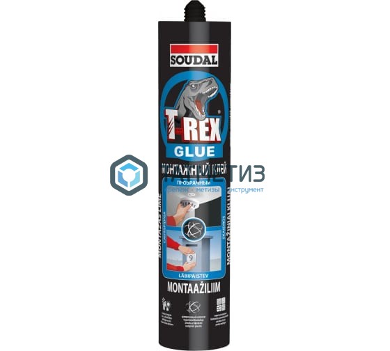 Клей монтажный T-REX "Прозрачный" blue 310 мл 12 Клей монтажный T-REX "Прозрачный" blue 310 мл 12