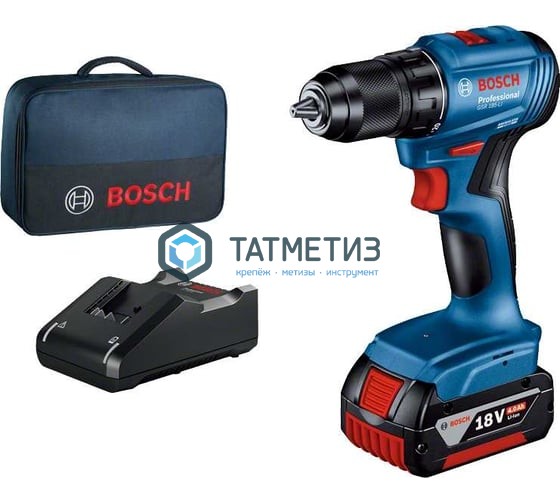 Дрель-шуруповерт аккумуляторная Bosch GSR 185-LI, 1x4.0 Ач, сумка Дрель-шуруповерт аккумуляторная Bosch GSR 185-LI, 1x4.0 Ач, сумка