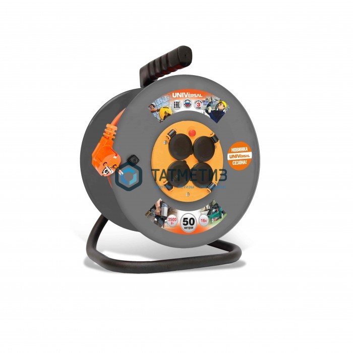 Удлинитель на кат. 4х50м ПВС 1, 3кВт, б з Удлинитель на кат. 4х50м ПВС 1, 3кВт, б з