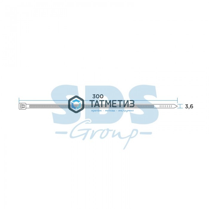 Хомут-стяжка нейлон 300 х 3,6 (100 шт/уп) REXANT серый Хомут-стяжка нейлон 300 х 3,6 (100 шт/уп) REXANT серый