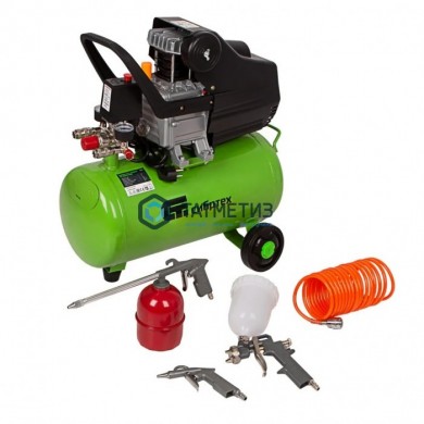 Компрессор воздушный КК-1500/24, 1,5 кВт, 198 л/мин, 24 л, прямой привод, масляный// Сибртех -  магазин крепежа «ТАТМЕТИЗ»