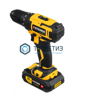 Дрель-шуруповерт 16 В, STEHER, 2 АКБ (2Ач), в кейсе | «ТАТМЕТИЗ» Дрель-шуруповерт 16 В, STEHER, 2 АКБ (2Ач), в кейсе - магазин крепежа «ТАТМЕТИЗ»