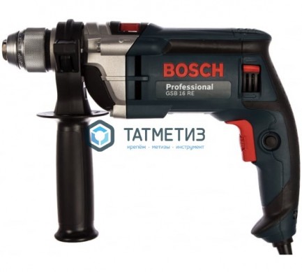 Дрель BOSCH GSB 16 RE, ударная, 750Вт, ключевой патрон | «ТАТМЕТИЗ» Дрель BOSCH GSB 16 RE, ударная, 750Вт, ключевой патрон - магазин крепежа «ТАТМЕТИЗ»