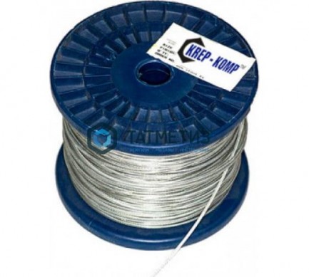 Трос с ПВХ стальной оц. 4-3 (250 м/бух) КТ / R | «ТАТМЕТИЗ» Трос с ПВХ стальной оц. 4-3 (250 м/бух) КТ / R - магазин крепежа «ТАТМЕТИЗ»