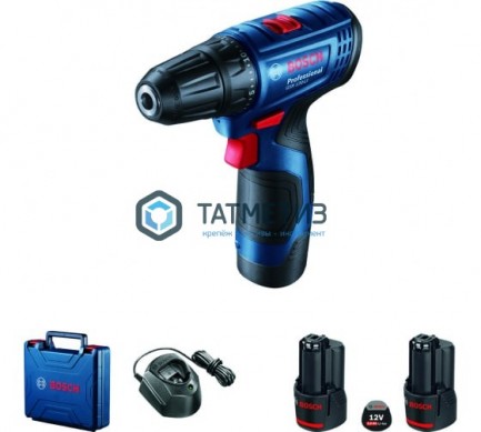 Дрель-шуруповерт аккумуляторная Bosch GSR 120-LI,2x2.0 Ач+оснастка | «ТАТМЕТИЗ» Дрель-шуруповерт аккумуляторная Bosch GSR 120-LI,2x2.0 Ач+оснастка - магазин крепежа «ТАТМЕТИЗ»