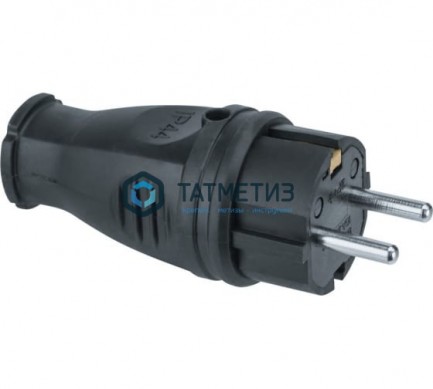 Эл.вилка прямая с/з каучук Navigator NCA-PLR02-16A-E-IP44-BL -  магазин крепежа «ТАТМЕТИЗ»