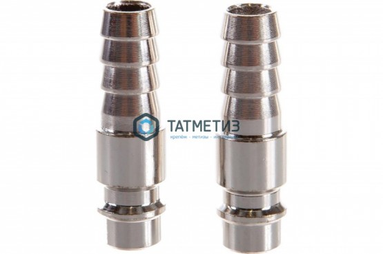 Ниппель универсальный быстросъемный ("папа"), со штуцером "ёлка" под шланг 10 мм, 2 шт.// Stels | «ТАТМЕТИЗ» Ниппель универсальный быстросъемный ("папа"), со штуцером "ёлка" под шланг 10 мм, 2 шт.// Stels - магазин крепежа «ТАТМЕТИЗ»