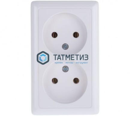 Розетка 2-м ОП Хит 16А 250В без заземл. бел. SchE PA16-237B -  магазин крепежа «ТАТМЕТИЗ»