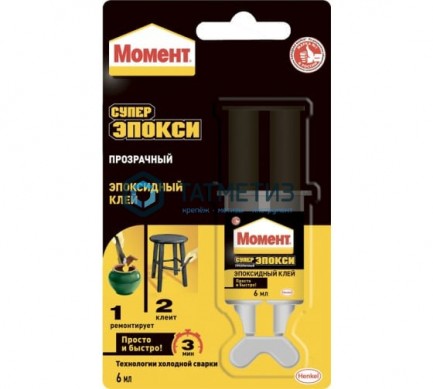 Клей Момент Супер Эпокси Прозрачный, шприц, 6 мл -  магазин крепежа «ТАТМЕТИЗ»