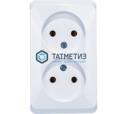 Розетка 2-м ОП Этюд 16А без заземл. бел. SchE PA16-005B -  магазин крепежа «ТАТМЕТИЗ»